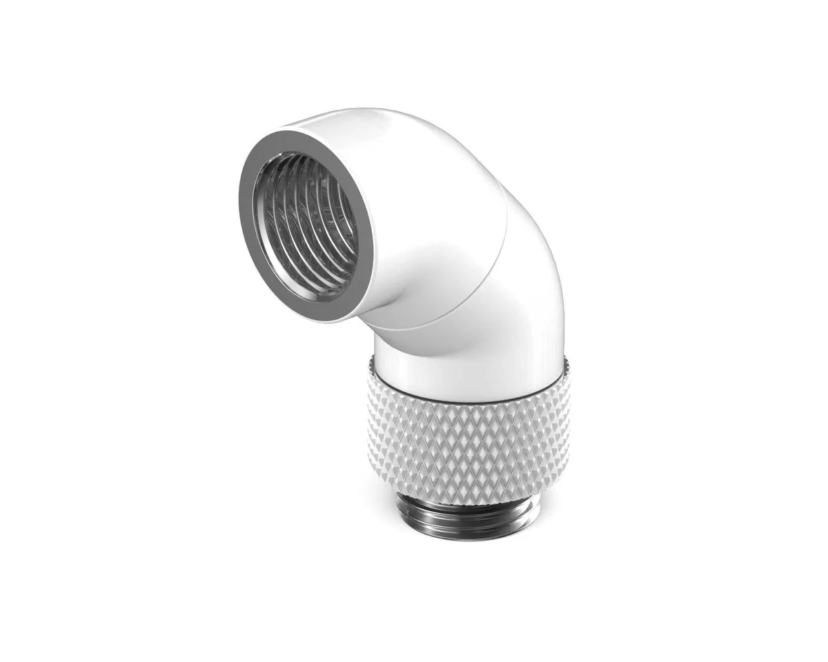 PrimoChill PrimoChill G1/4 90° Dual Rotary Elbow Fitting Sky White diy cooling — product photo