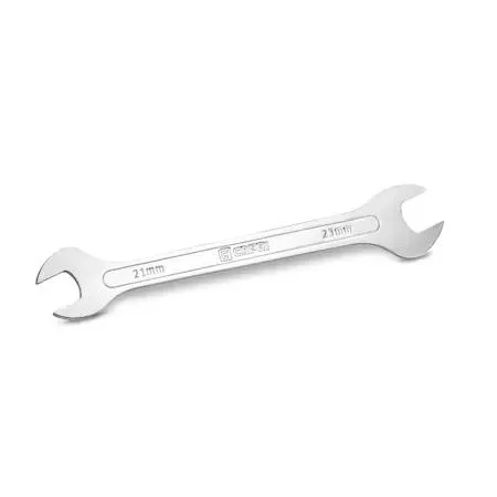 Capri Tools 21 mm x 23 mm super-thin open end wrench, chrome finish