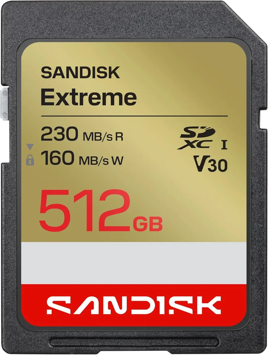 SanDisk SanDisk Extreme SDXC 512GB UHS-I U3 V30 230MB/s 160MB/s SDSDXV9-512G-GUCIN — product photo