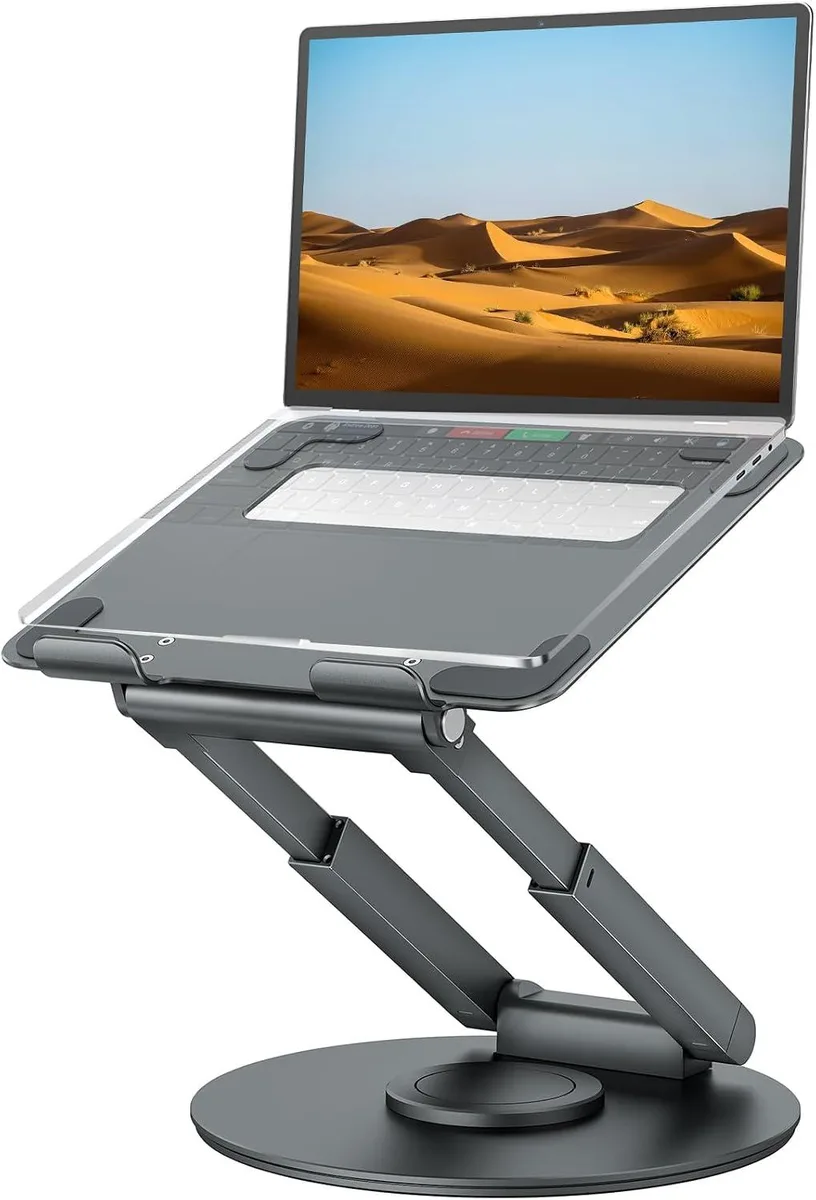 LAHDEK LAHDEK Telescopic Laptop Stand 360° Swivel 2.1-21 in 10-17 in Gray — product photo