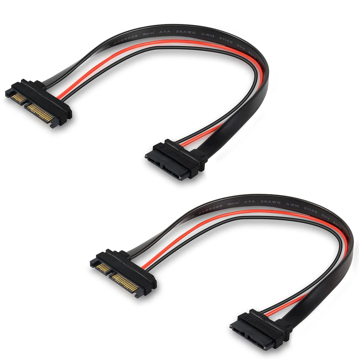 BUCIER BUCIER Slimline SATA 22 Pin Male to 13 Pin Female Cable Adapter 30cm 2PCS — product photo