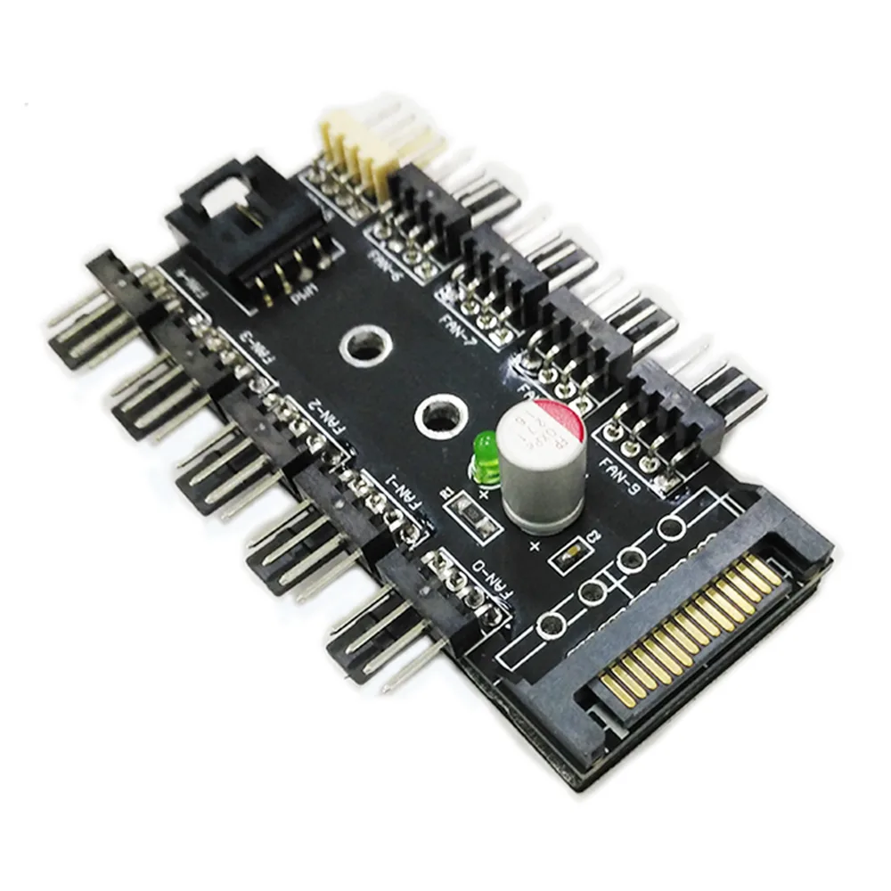 Vibob Store Vibob Store 10-Port PWM Fan Hub SATA 12V 3/4 Pin — product photo