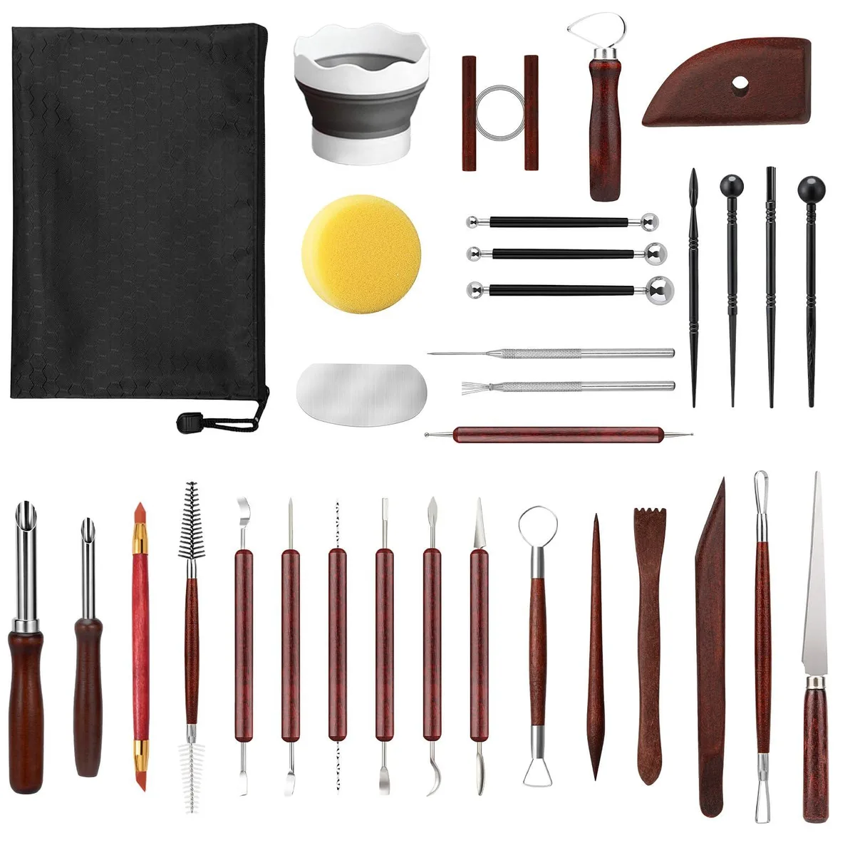  DRAWLEX TC-001 33-piece clay sculpting kit — product photo