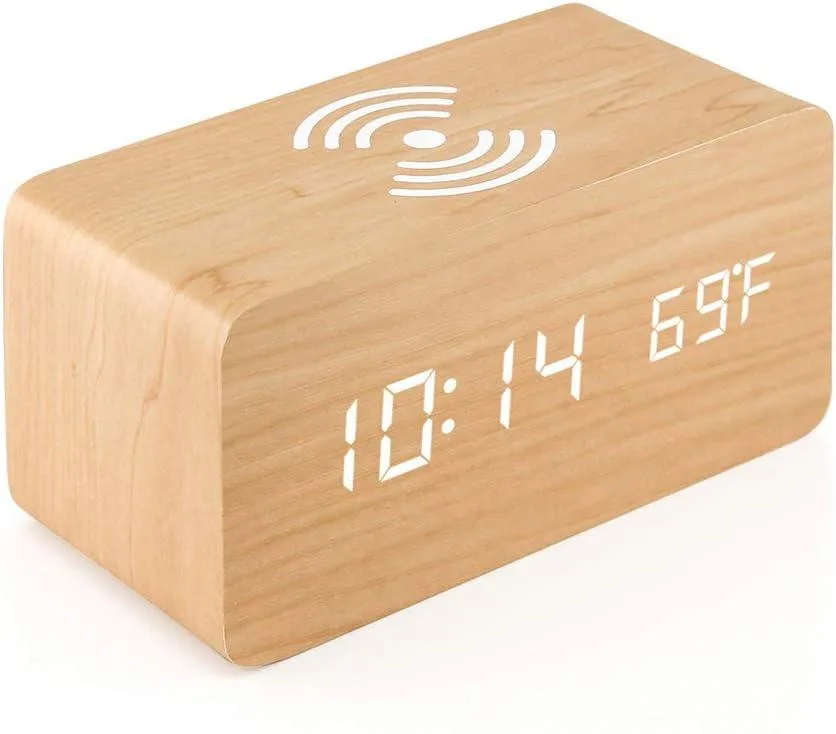 Bailink Bailink Wood Digital Alarm Clock Qi Wireless Charging 2024 — product photo