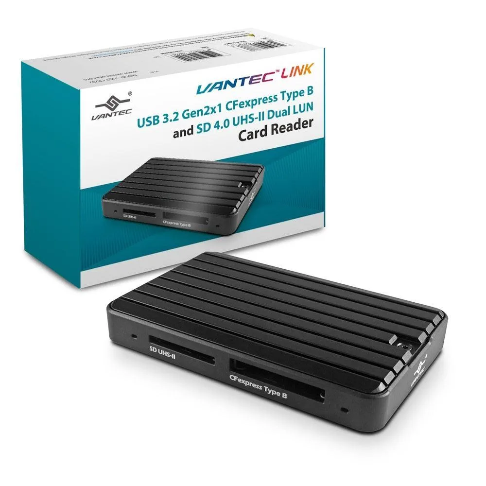 Vantec Vantec UGT-CR702 USB 3.2 Gen2x1 CFexpress Type B SD 4.0 UHS-II card reader — product photo