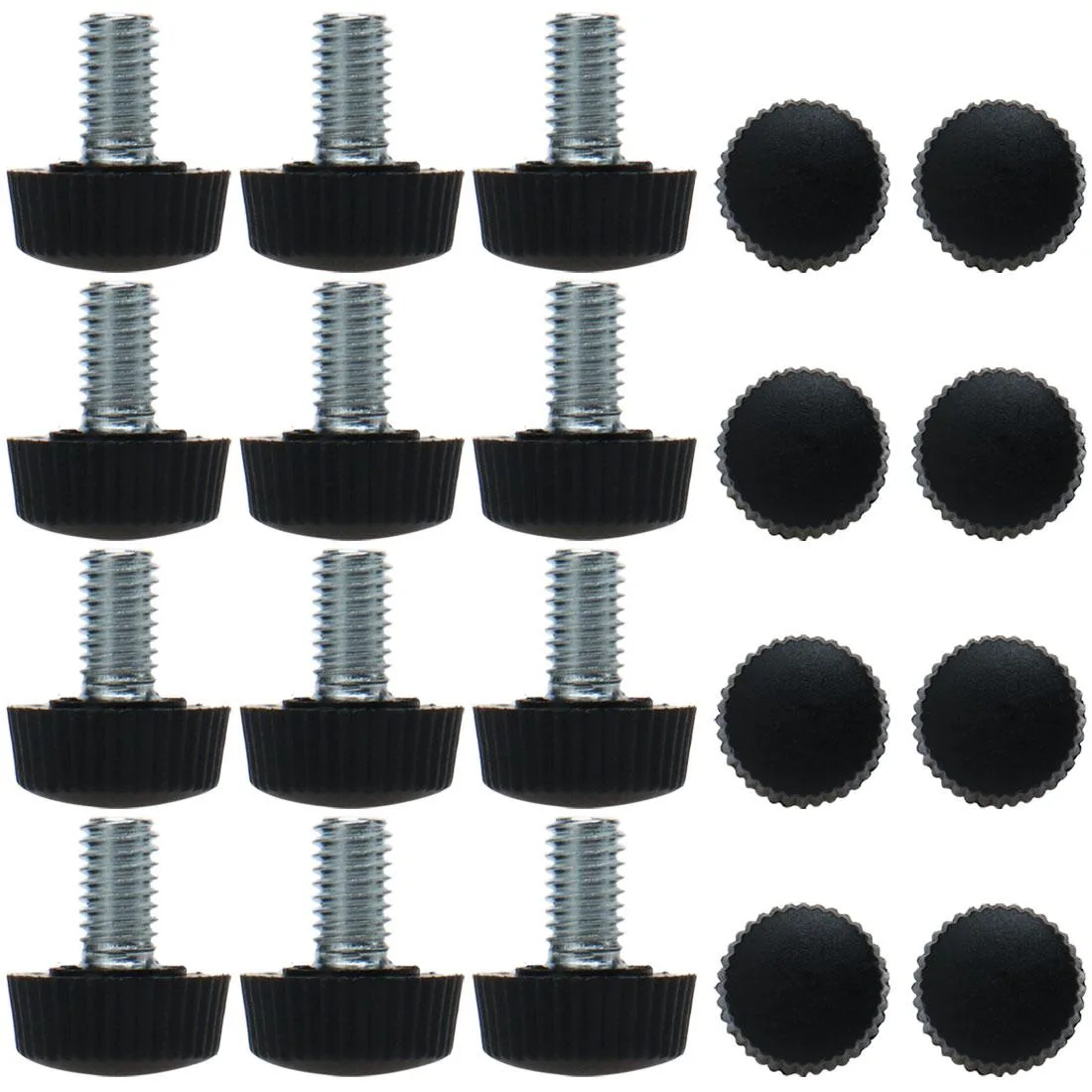 Twenty new M6 adjustable leveling feet with 10mm thread and 16mm plastic bases