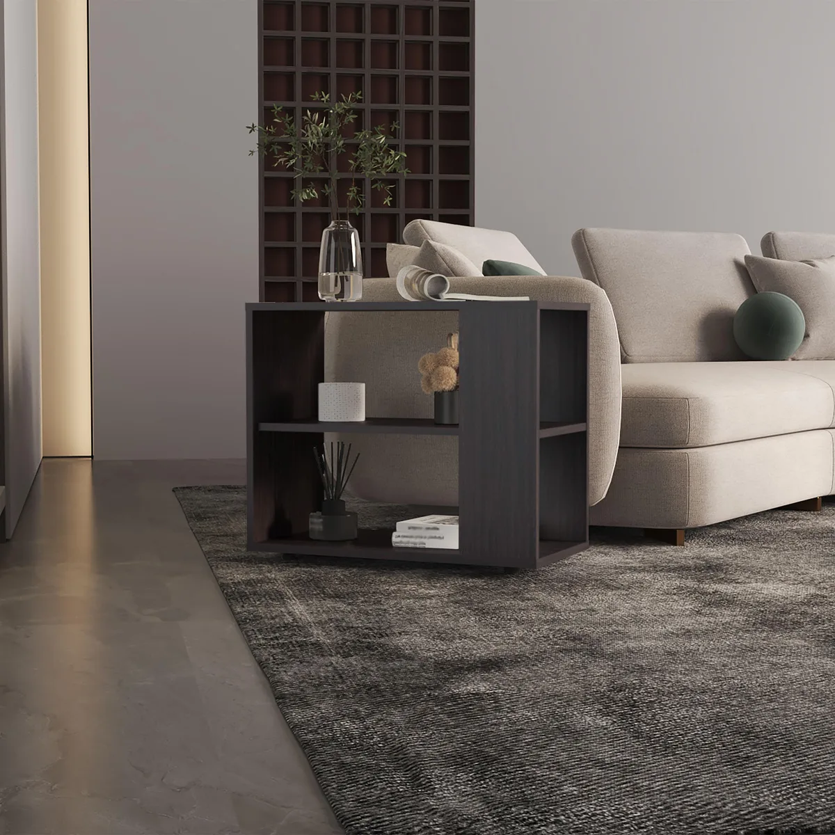 tuphen tuphen Occasional Table 19.7" High Black Two Shelves — product photo