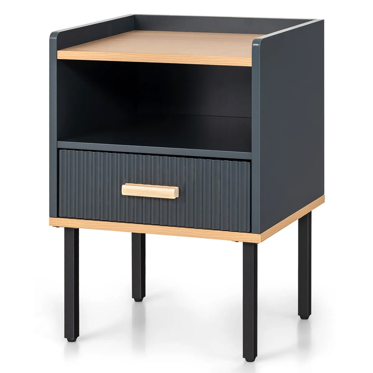 SlickBlue SlickBlue Nightstand Bedside End Table Grey 19" x 14" x 22 — product photo