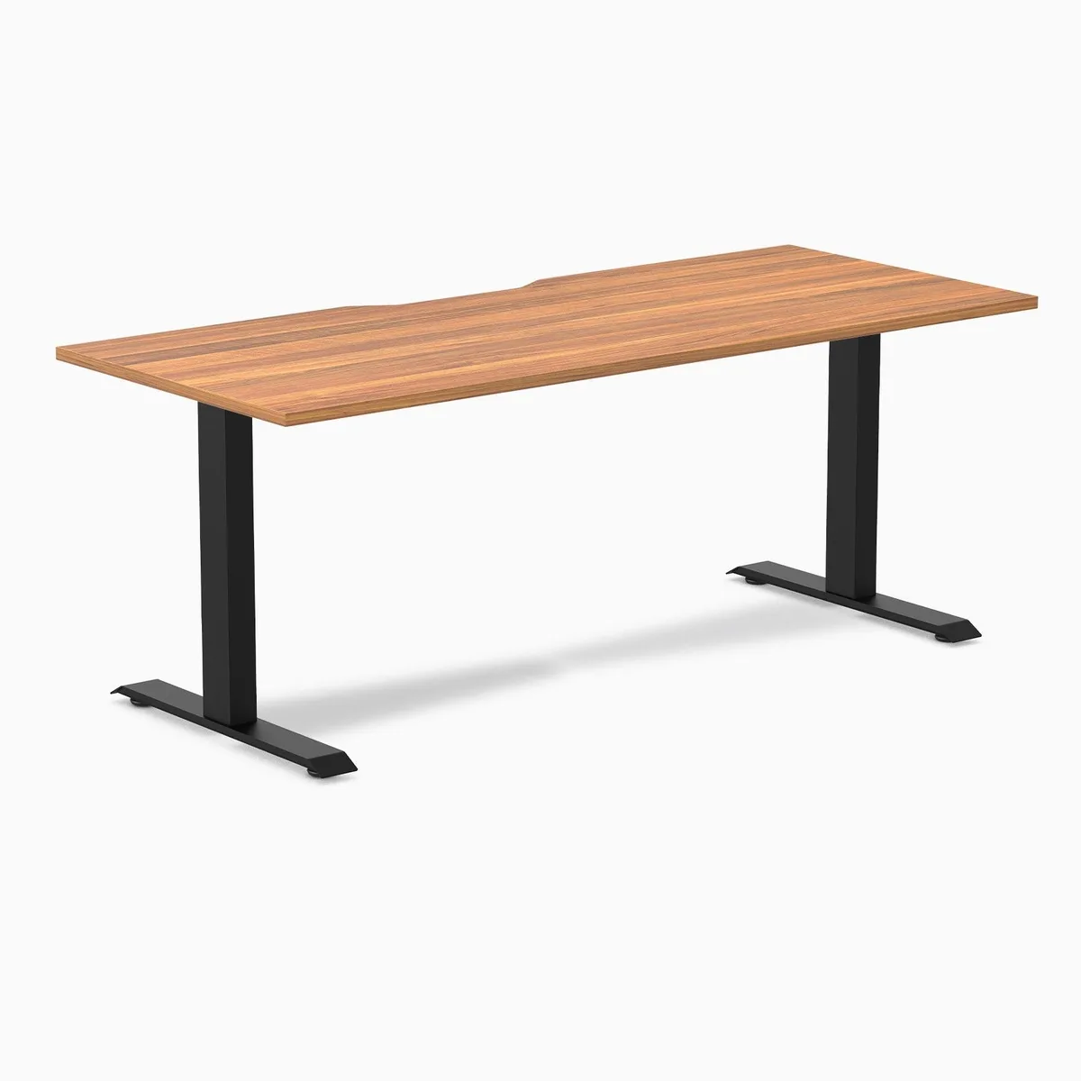 Desky Desky Zero Scalloped Laminate Desk Prime Oak / Matte Black 70.9 x 29.5 in — product photo