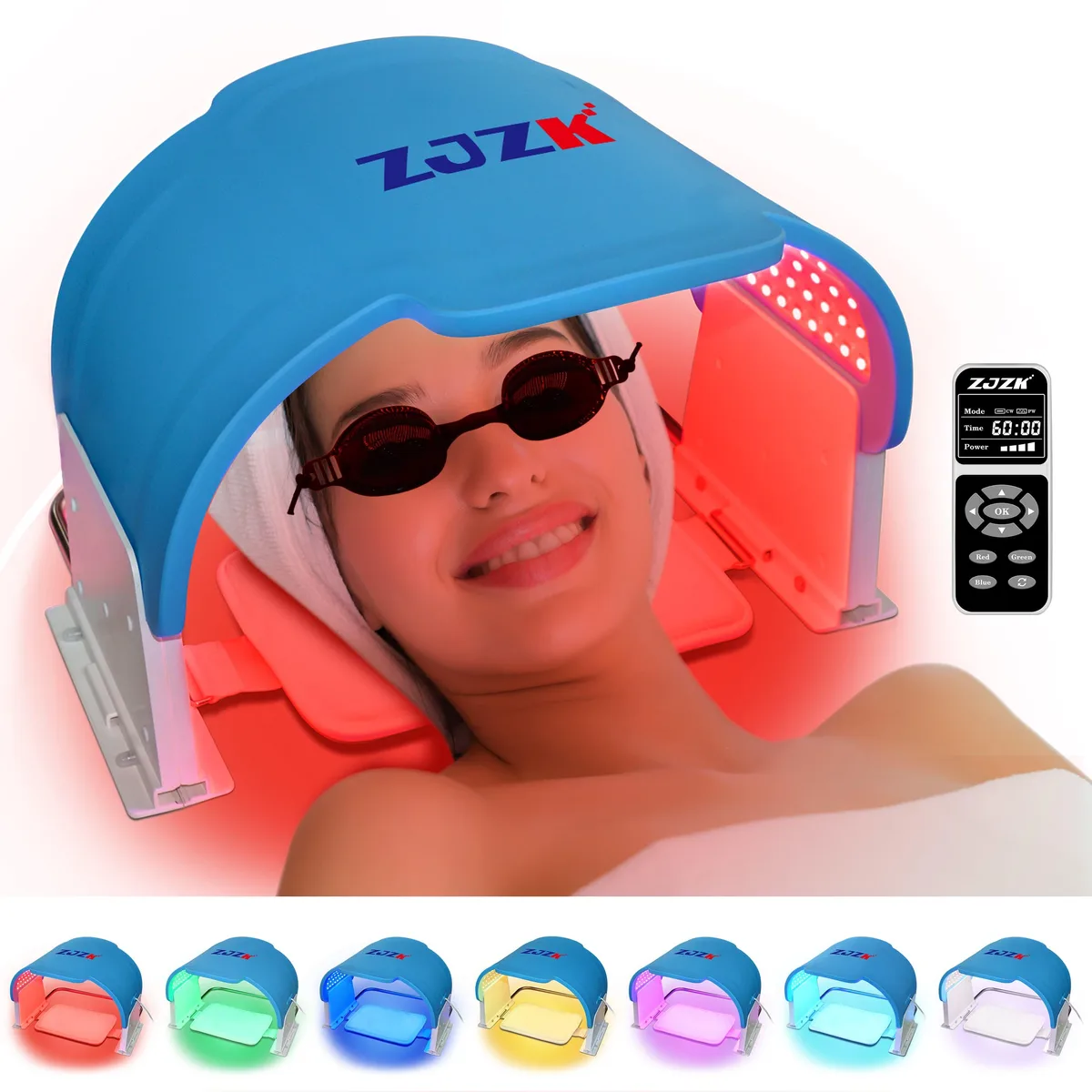 ZJZK ZJZK FT01YE-109 7-Color LED Face Mask Blue — product photo