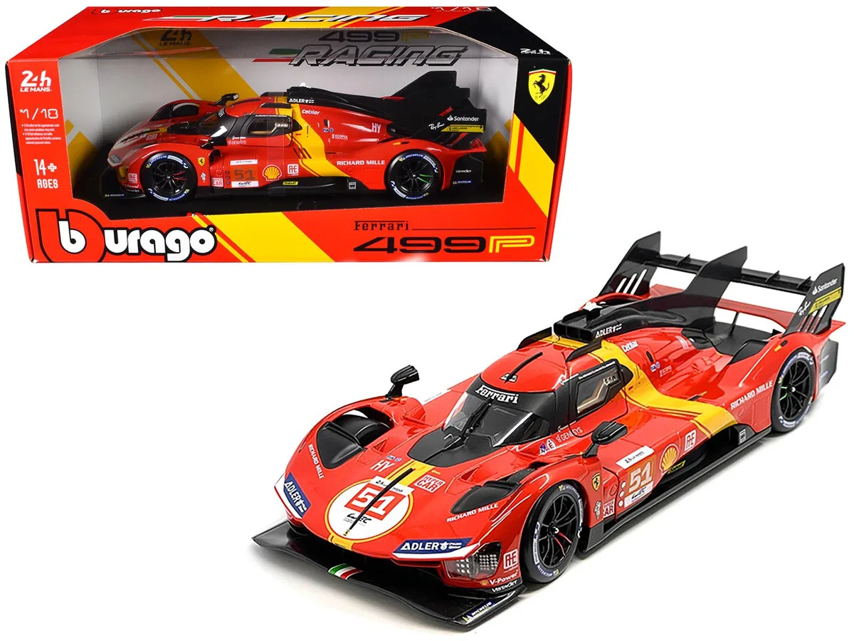 BBURAGO BBURAGO Ferrari 499P #51 2023 Le Mans Winner 1/18 Diecast Hobby Collectible — product photo