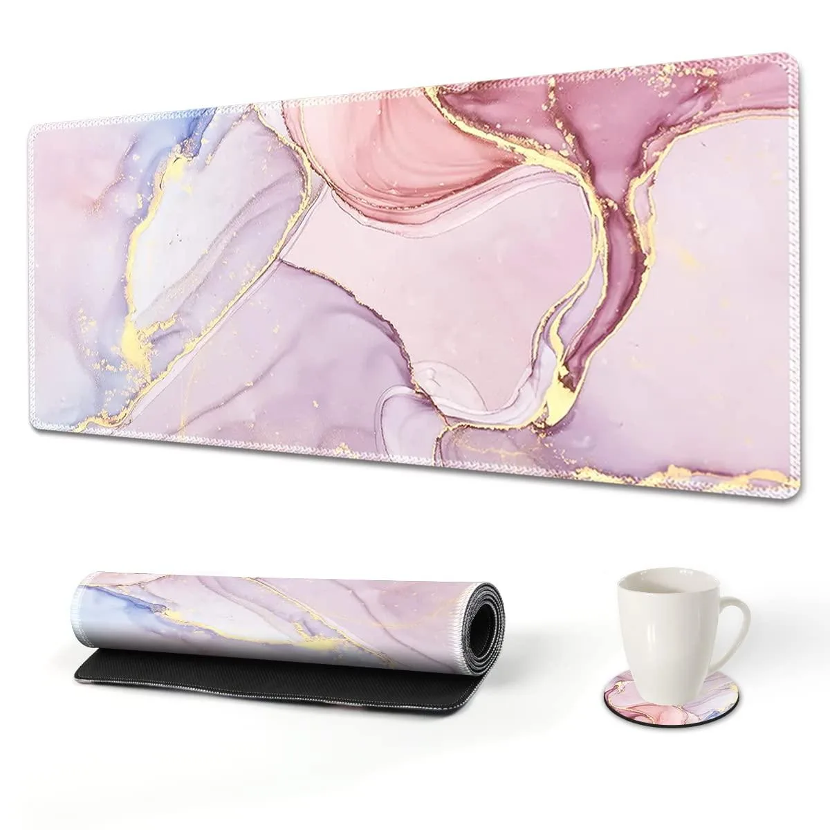 KEHIPI KEHIPI Extended Gaming Mouse Pad 35x15.7in Pink Purple Marble — product photo