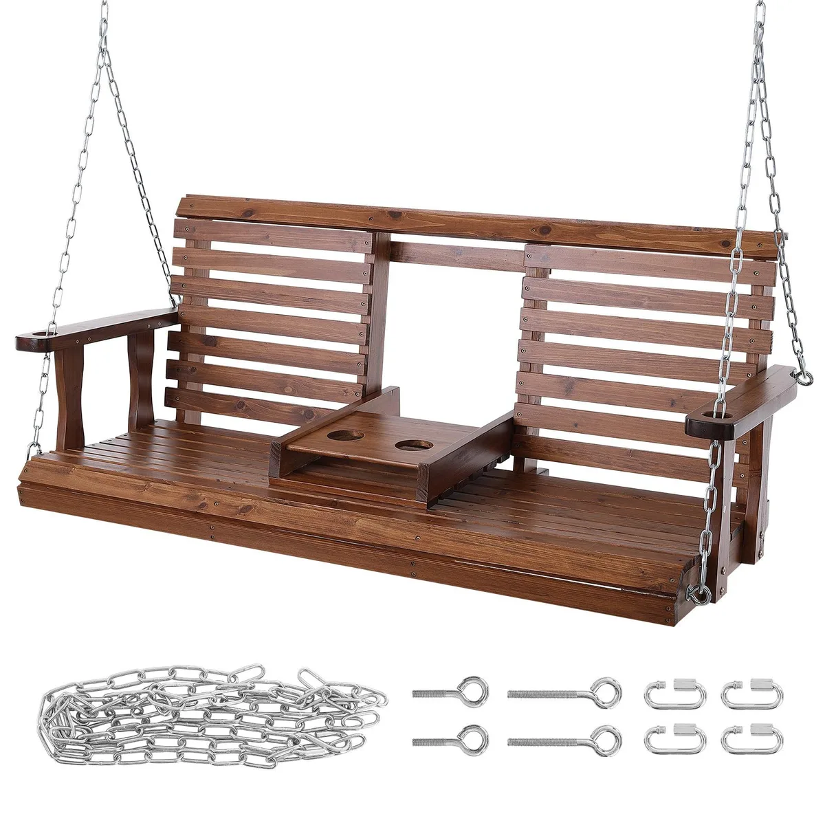 VEVOR VEVOR YQ-117C 5 ft Porch Swing 880 lbs Cedar Brown — product photo