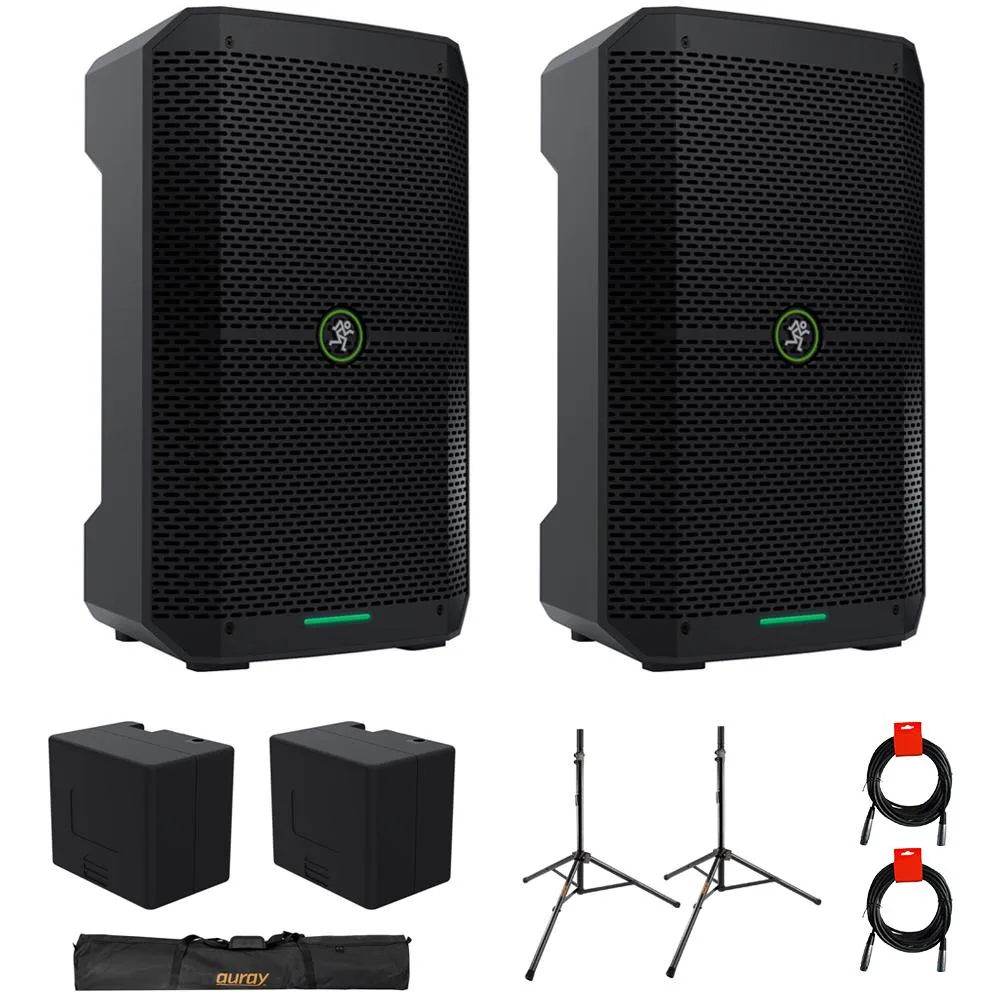 Mackie Mackie Thump Go 8" Portable Bluetooth Battery-Powered Speaker Pair with Stands & Cables — product photo