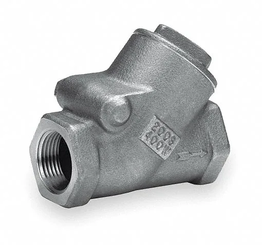 Bronze Y-pattern swing check valve, 1-inch FNPT ends, 3.6875-inch length