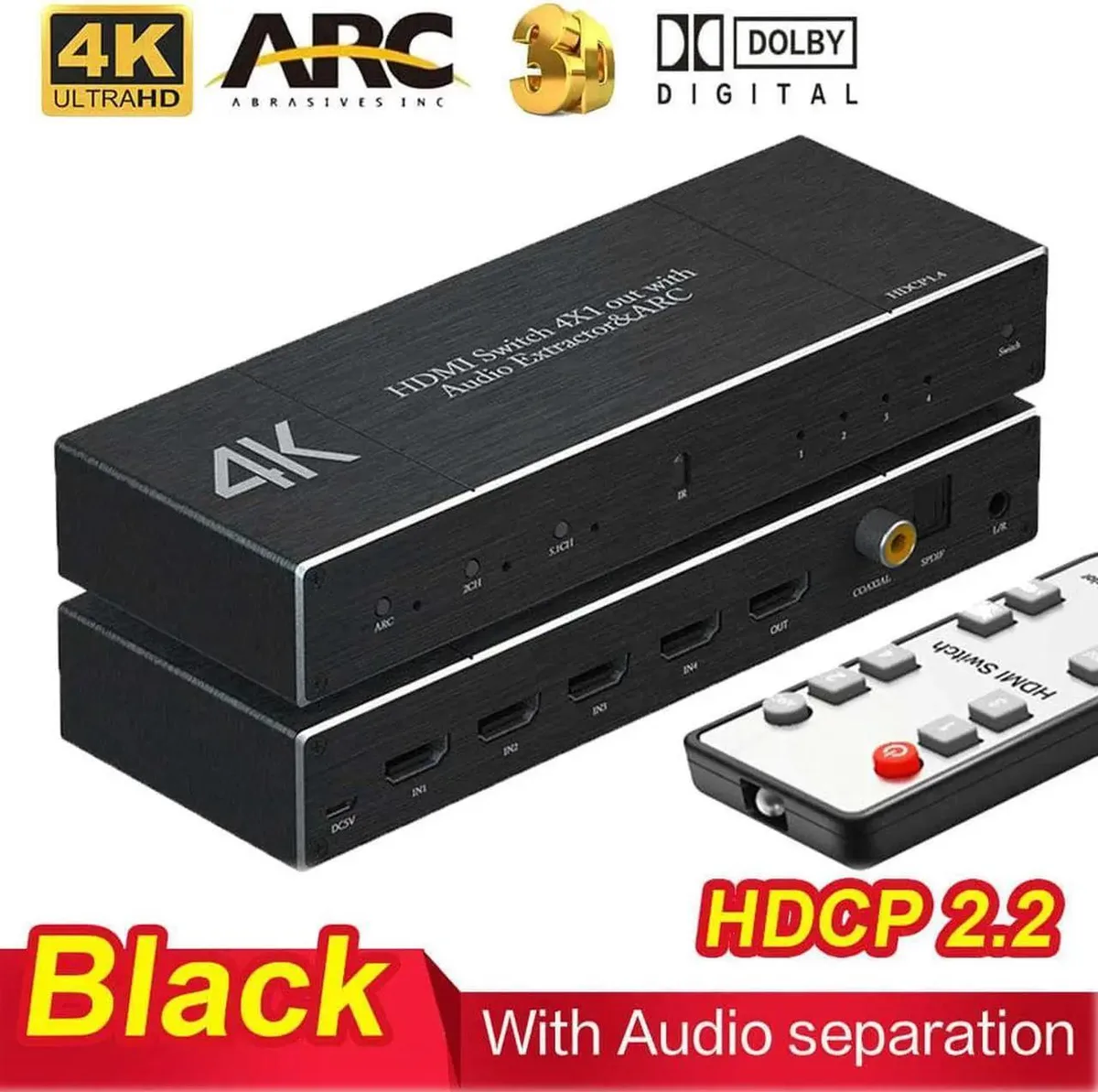 Vszerda Vszerda 4K@60Hz HDMI Switch 4x1 Audio Extractor ARC — product photo