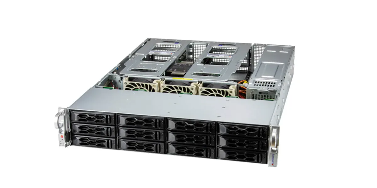 Supermicro Supermicro 521C-NR-G1-OTO-40 rack server, Xeon Silver 4510, 128 GB DDR5, 2×960 GB SSD — product photo