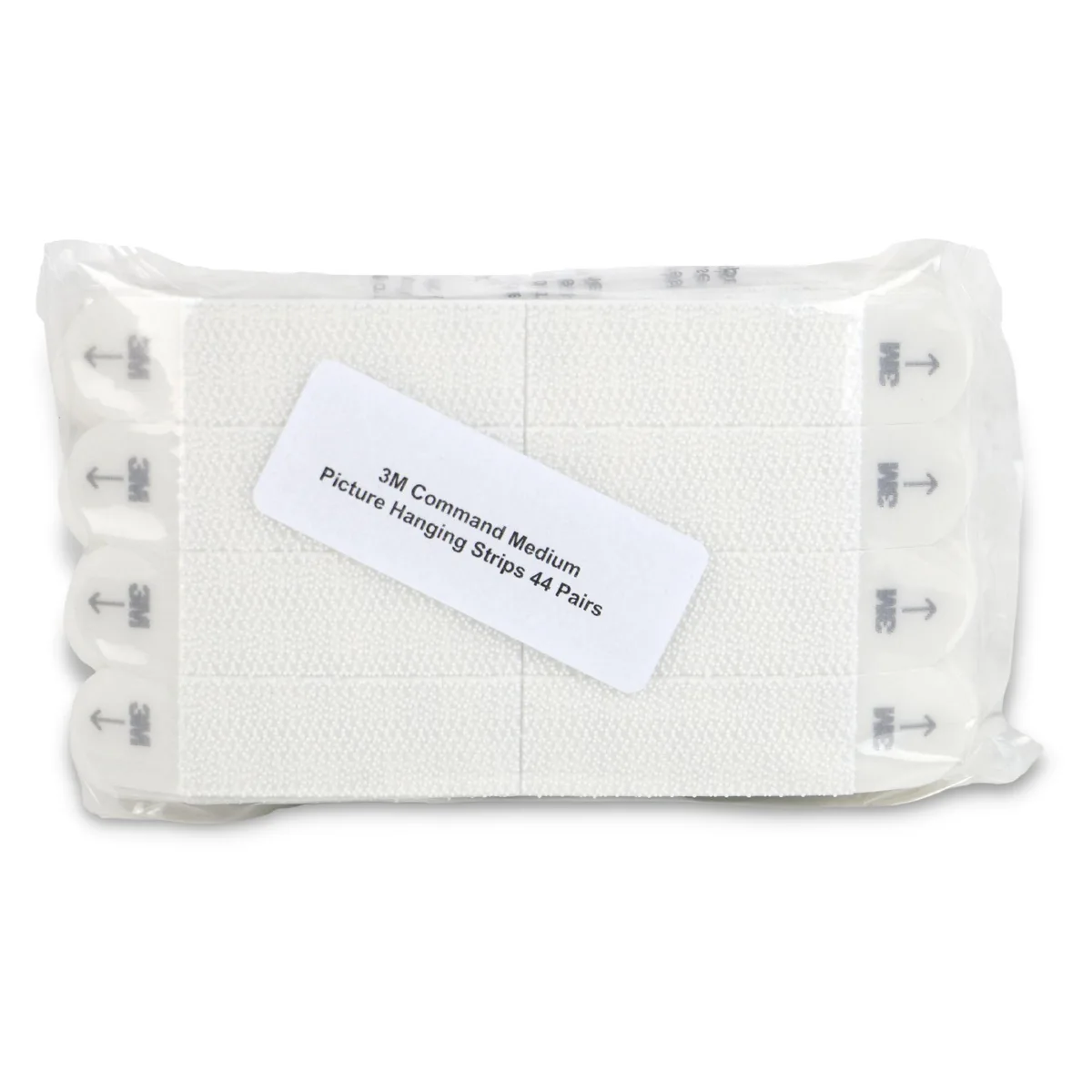 White adhesive strips in a clear bag, 44 pairs