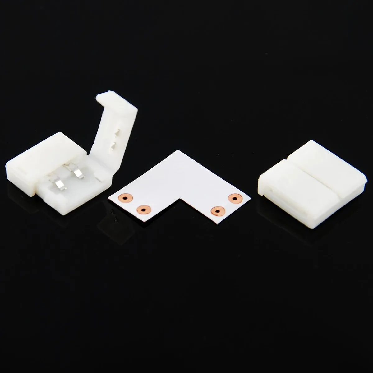 JacobsParts Inc. JacobsParts Inc. LSLC-D-5PK 10mm 90-Degree L-Shaped Solderless Coupler Connector for 5050 LED Strip — product photo
