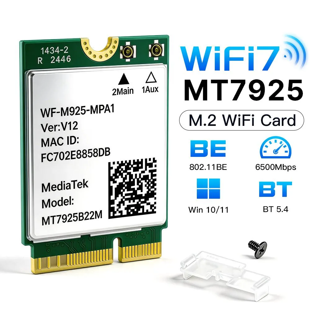 DERAPID DERAPID MT7925 BE6500 Wi-Fi 7 M.2 2230 Wi-Fi adapter — product photo
