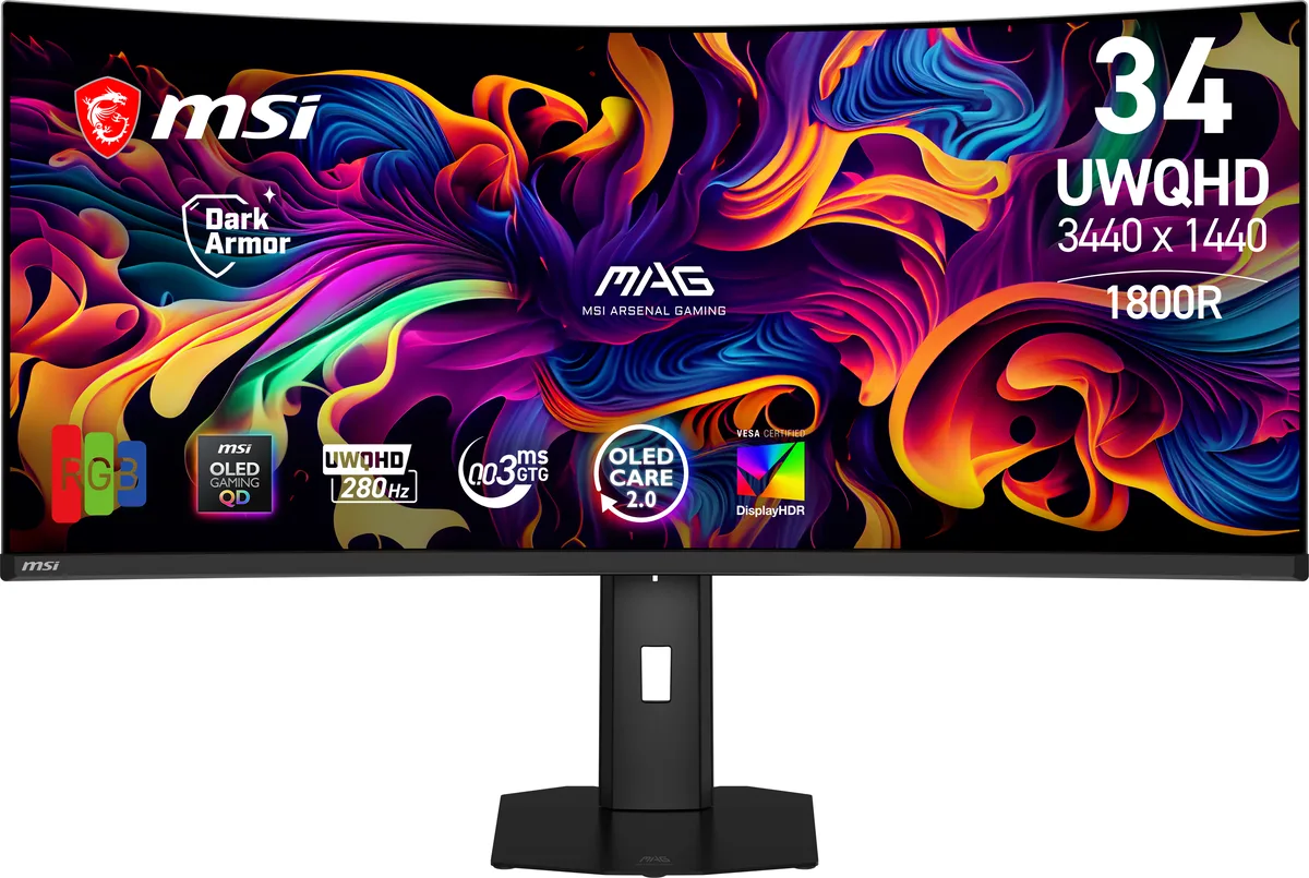 MSI MSI MAG 341CQP QD-OLED X28 34.18" 280Hz gaming monitor — toote foto
