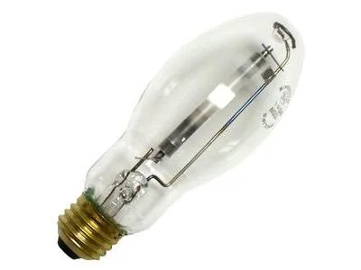 Clear glass BD17 high-pressure sodium bulb with E26 base