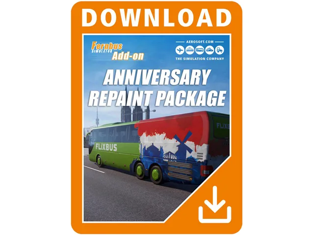 Aerosoft GmbH Aerosoft GmbH 43083 Fernbus Simulator Anniversary Repaint Package downloadable game — product photo