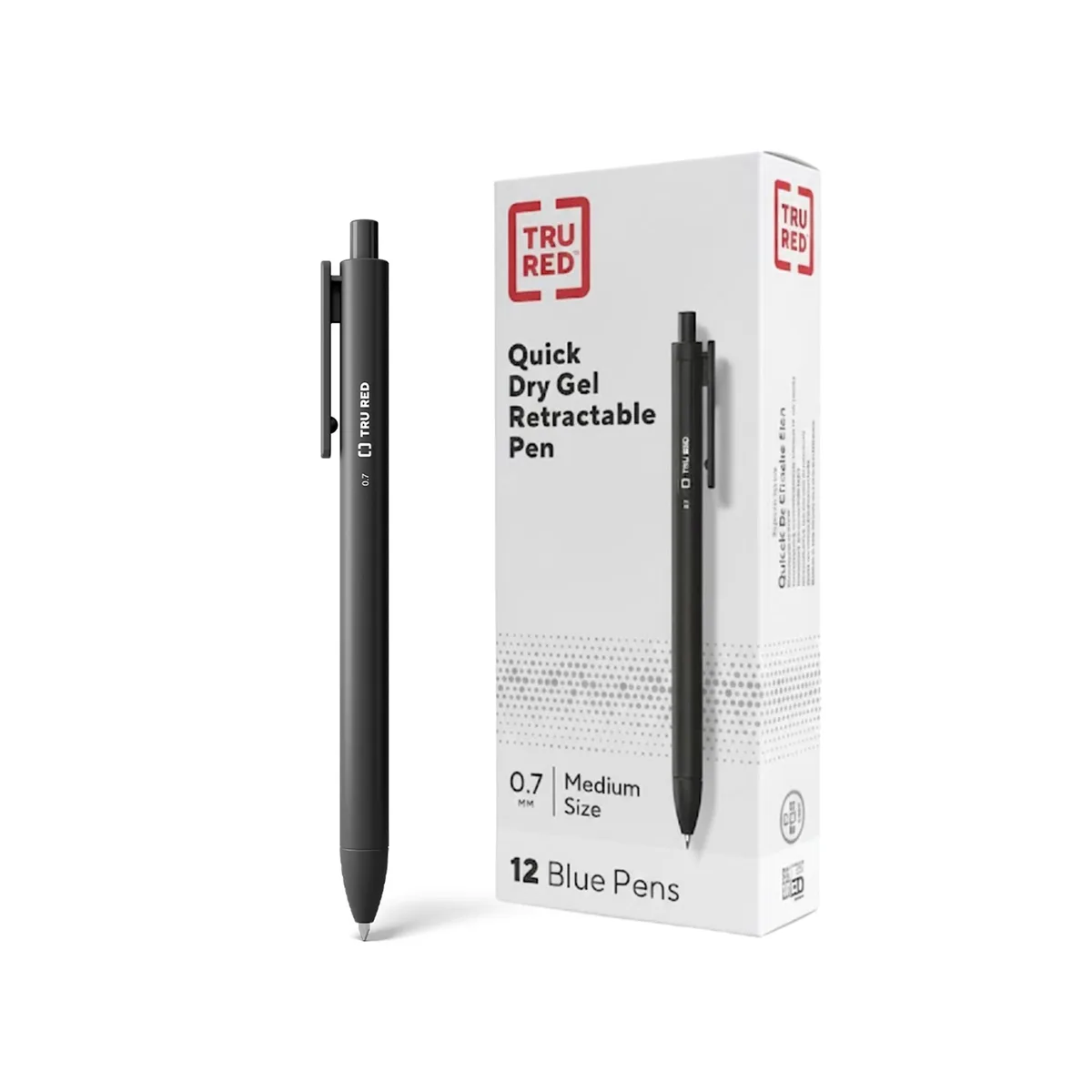 Blue leather retractable gel pens 0.7mm black ink 12 pack