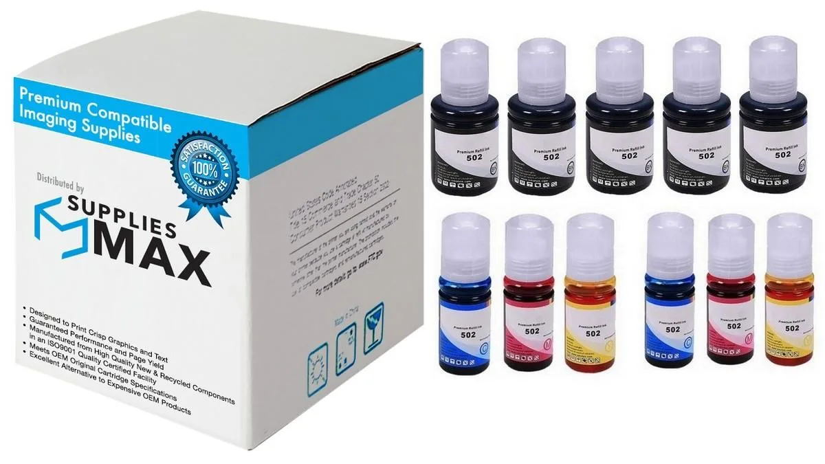 SuppliesMax SuppliesMax T502120-5B2CS Ink Bottle Combo Pack (5BK/2C/M/Y) 7500pp — product photo
