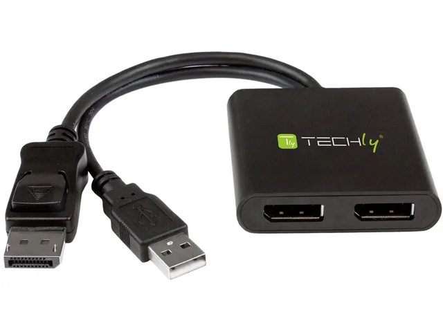 Techly Techly IDATA DP-102 DisplayPort to dual head DisplayPort MST Hub — product photo