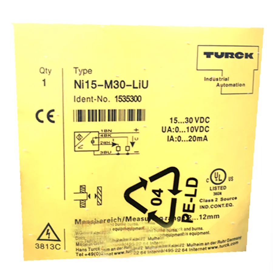 Turck Turck NI15-M30-LIU 1535300 Inductive sensor M30×1.5 15-30 VDC 0-10 V 0-20 mA — product photo