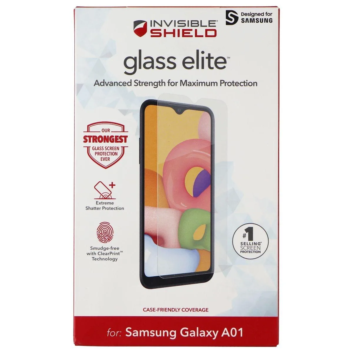 ZAGG ZAGG Glass Elite Tempered Glass Screen Protector for Samsung Galaxy A01 Clear — product photo
