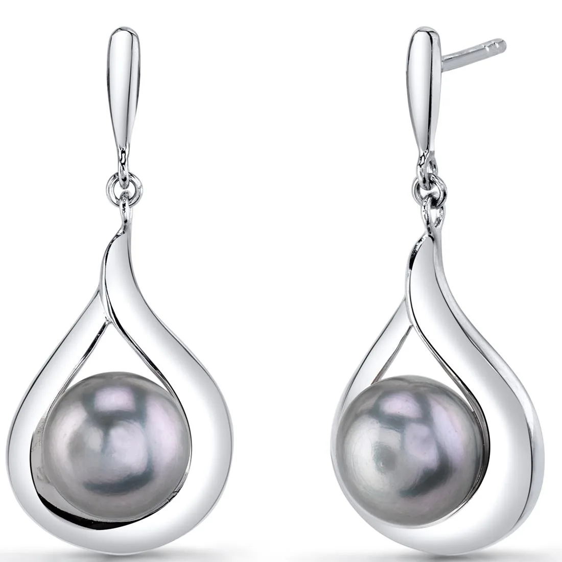 Oravo Oravo 8.0mm Grey Freshwater Pearl 925 Silver Post Earrings 4.0g — product photo
