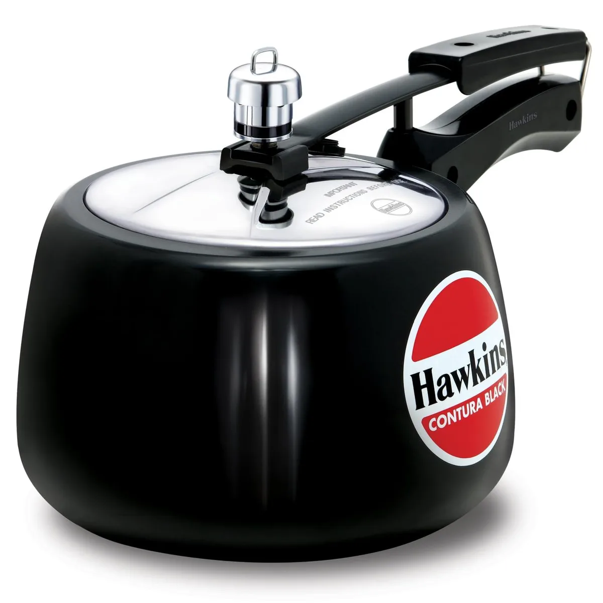 Hawkins 3 Litre Contura Black Hard Anodised Pressure Cooker — product photo