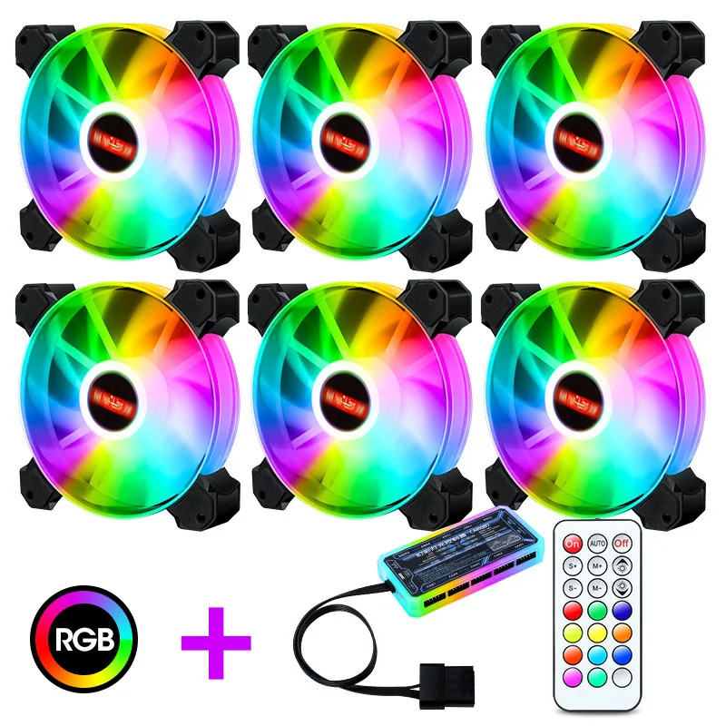 Hitoor Hitoor 6-Pack 120mm RGB Case Fan with Remote Controller — product photo
