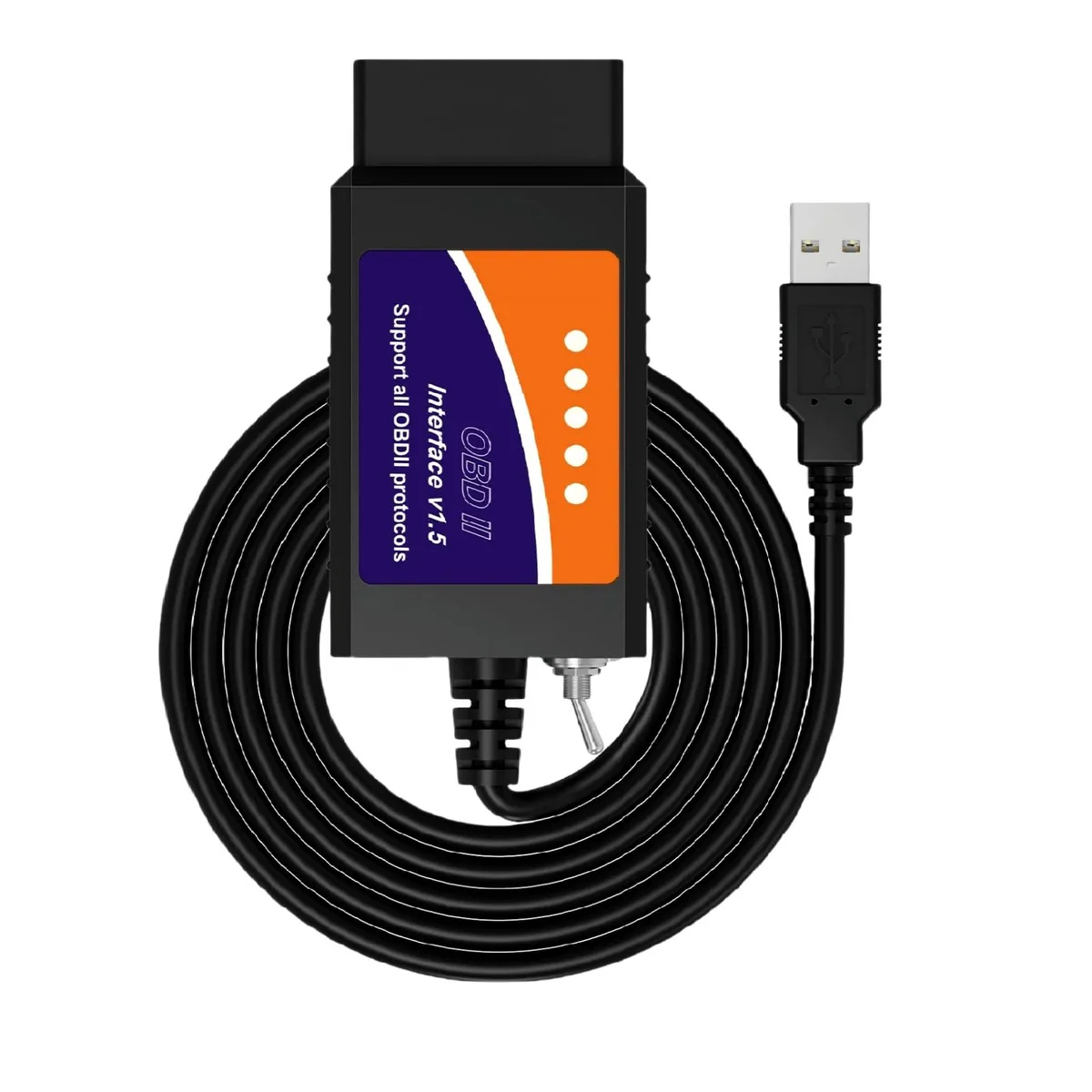  OBDMONSTER ELM327 OBD2 USB Adapter MS CAN HS CAN Switch V1.5 Chip — product photo