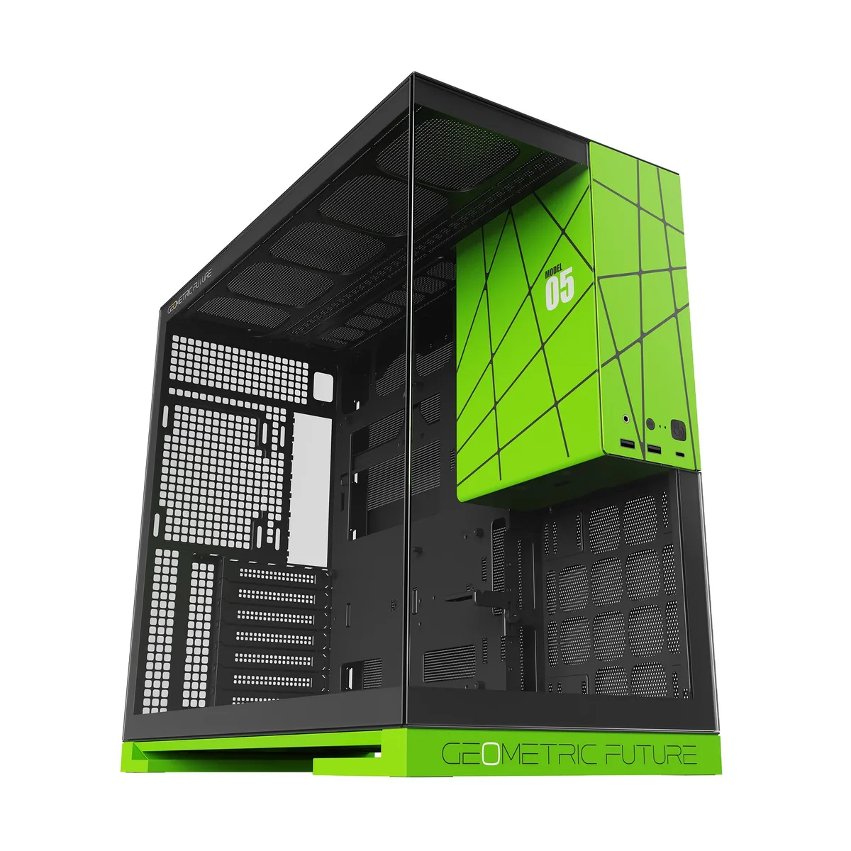 Geometric Future Geometric Future M5 Black/Green PC case — product photo