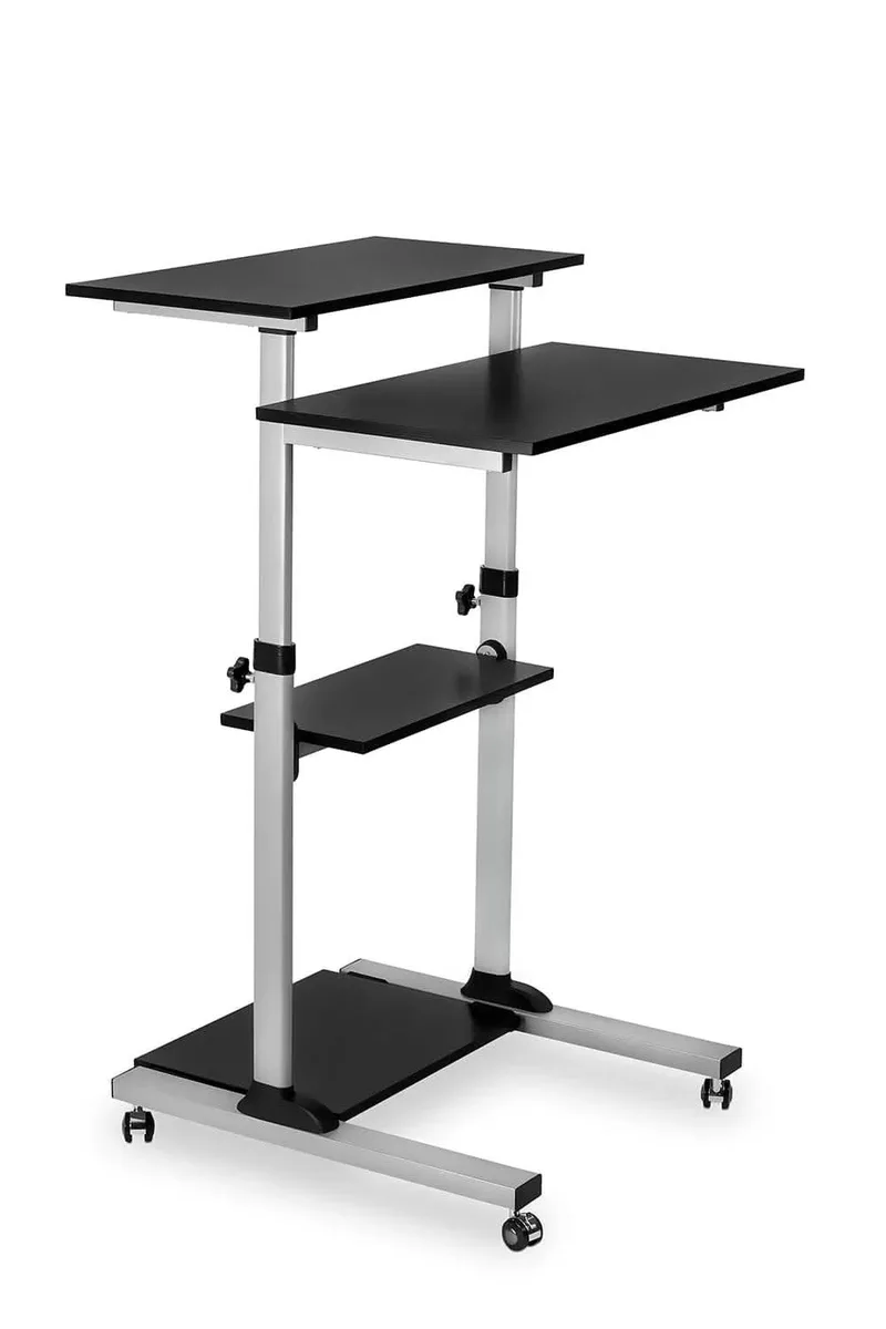 Mount-It Mount-It MI-7940 Mobile Standing Desk Workstation Black &amp; Silver — product photo