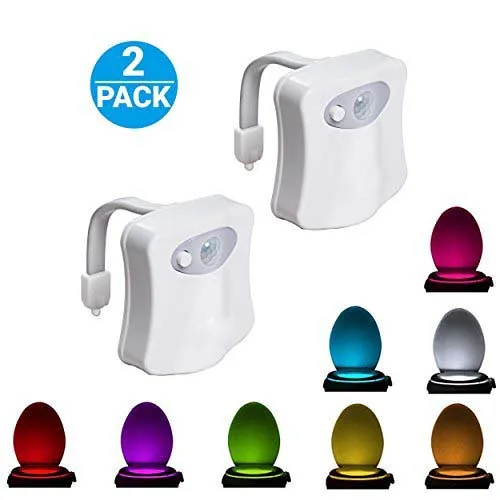 LUOM LUOM Motion-Activated Toilet Nightlight 8-Color 2-Pack White — product photo