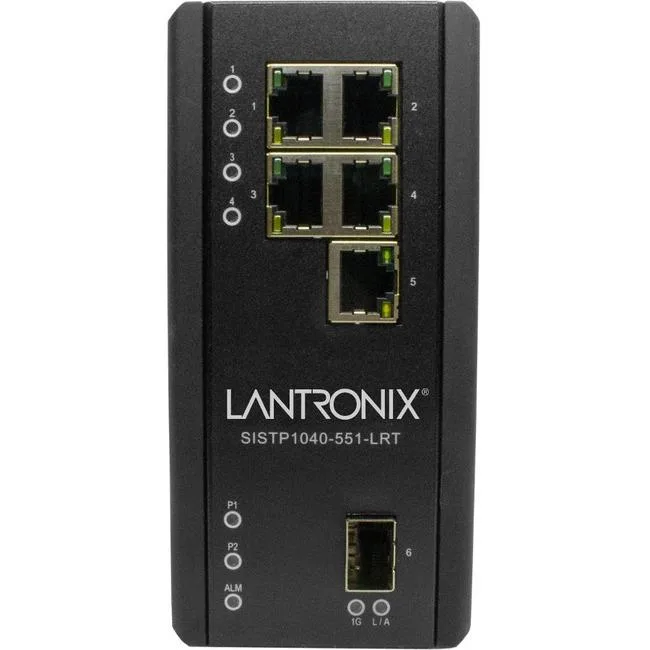 Lantronix Lantronix SISTP1040-551-LRT 5-port hardened PoE++ network switch — product photo