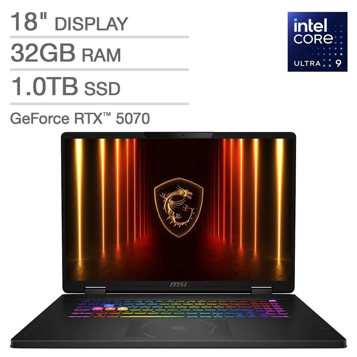 MSI MSI Crosshair 18 HX AI gaming laptop Gray — product photo