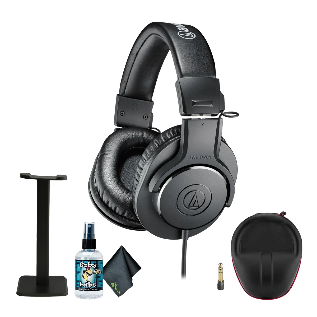 Audio-Technica Audio-Technica ATH-M20x studio monitor headphones with stand — product photo