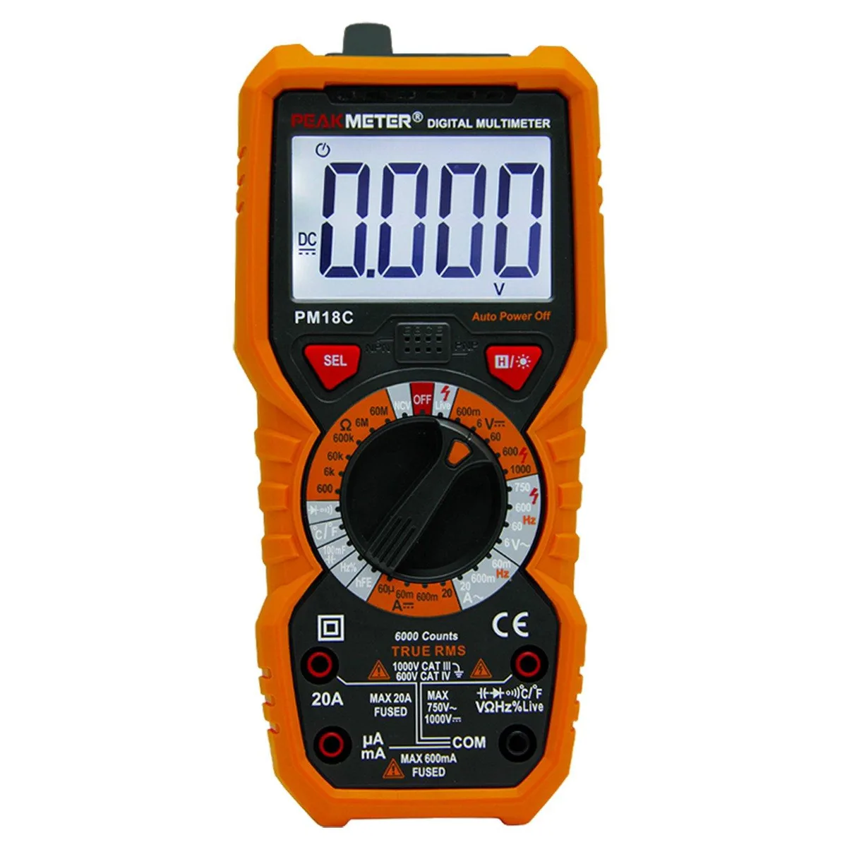  aFe Power PM18C Digital Multimeter 6000 Counts Orange Cover — product photo