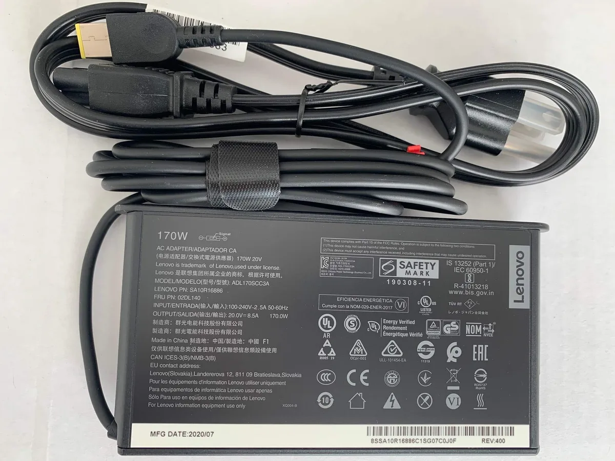 BoYata BoYata P53-20QN 170W 20V 8.5A Square Yellow Slim Tip 2 in 1 accessory — product photo