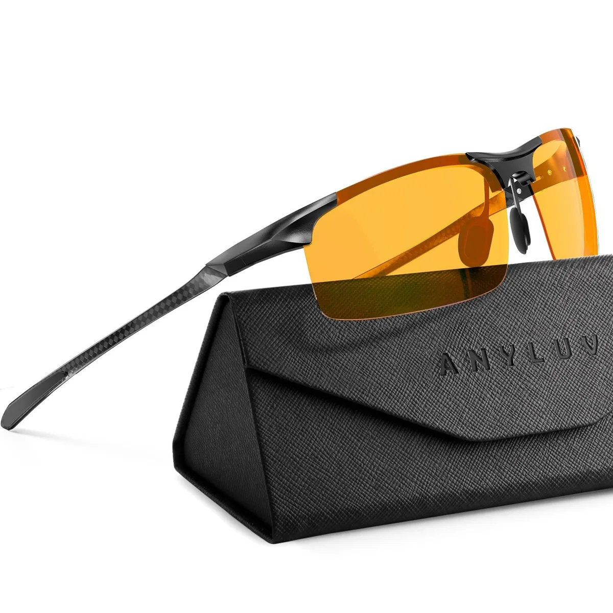 GSM Outdoors GSM Outdoors 2 in 1 Accessories Carbon Fiber Half-Rim Blue Light Glasses — product photo