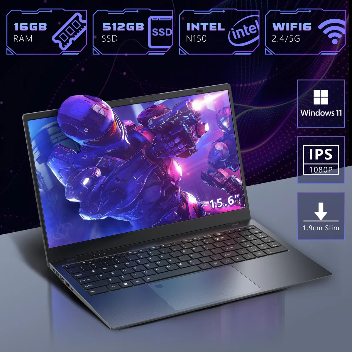 NINGMEI NINGMEI NL150 laptop Intel N150 16GB 512GB 15.6 Windows 11 — product photo