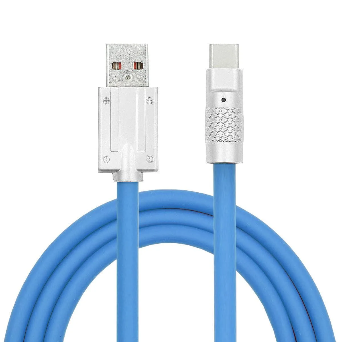 LORDWORLD LORDWORLD USB-A to USB-C Liquid Silicone 120W 100cm Blue Cable — product photo