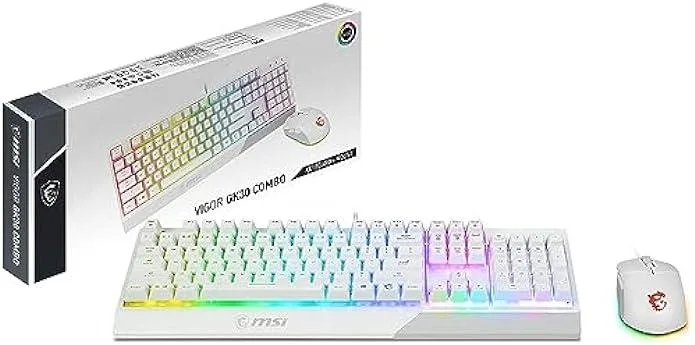 Ksin Ksin Vigor GK30 Combo White Gaming Keyboard & Mouse 5000 DPI — product photo