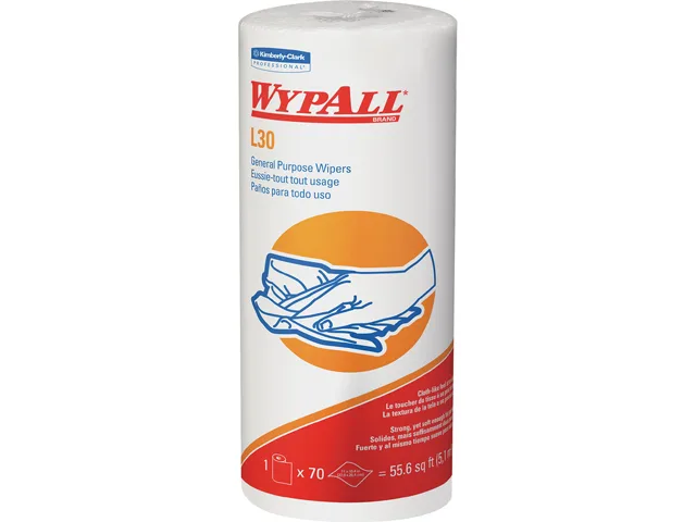 WypAll WypAll 05843CT L30 Cleaning Wipes White 24 Rolls 70 Sheets 1680 Wipes 11 x 10.4in — product photo