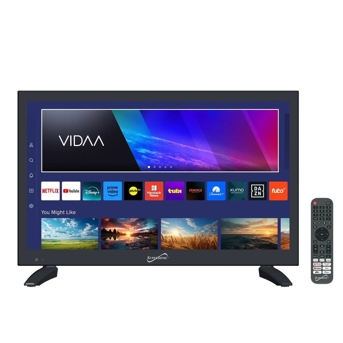 SUPERSONIC SUPERSONIC 18.5 inch Smart AC/DC LED TV 1080p VIDAA USB 3X HDMI ARC Remote — product photo